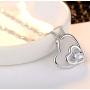 Aria Belle Silver Love Heart Pendant Necklace18K White Gold Plated Cubic Zirconia Jewelry Gift Necklaces for Women