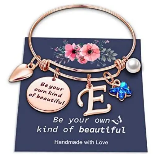 Hidepoo Butterfly Charm Bracelets for Women, Be Your Own Kind of Beautifully Rose Gold Inspirational Bangle Expandable 26 Letters Initial Charms Bracelets Jewelry Gifts for Women Girls Hidepoo Butterfly Charm Bracelets for Women, Be Your Own Kind of Beautifully Rose Gold Inspirational Bangle Expandable 26 Letters Initial Charms Bracelets Jewelry Gifts for Women Girls