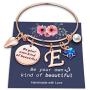 Hidepoo Butterfly Charm Bracelets for Women, Be Your Own Kind of Beautifully Rose Gold Inspirational Bangle Expandable 26 Letters Initial Charms Bracelets Jewelry Gifts for Women Girls
