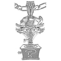 GWOOD Riddle Box Pendant 24 Inch Necklace with Silver Color 5mm Figaro Style Chain