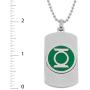 DC Comics Jewelry for Men, Green Lantern Superhero Stainless Steel Dog Tag Pendant, 22'' Ball Chain
