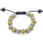 Black Blue White Or Gold Tone Pave Crystal Disco Ball Shamballa Inspired Bracelet for Women Men Adjustable Cord String