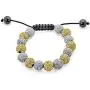 Black Blue White Or Gold Tone Pave Crystal Disco Ball Shamballa Inspired Bracelet for Women Men Adjustable Cord String