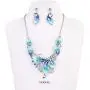 Vintage Statement Necklace and Earrings Set Flower Leaf Pendants Bib Necklaces Fashion Chunky Jewelry for Women Girls