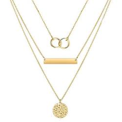 choice of all 3 Layered Necklaces for Women, Dainty 14K Gold Plated Layering Choker Necklace Handmade Layered Moon Coin Disc Necklace Jewelry for Women Girls