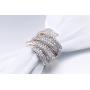 Delicin Jewelry Rhodium Plated Cubic Zirconia Wide Band Cocktail Ring