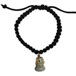 Genuine Gourd Stone Handmade White Green Jewelry Unisex Lucky Black Ribbon String Adjustable Pull Braided Shamballa Bracelet Bangle Gourd for Healing Good Luck and Happiness Wealth Tied Bracelet Fits All Men Women