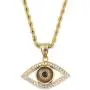 Moca Jewelry Hip-Hop Evil Eye Pendant Stainless Steel Chain Rhinestone Crystal Necklace for Men Women Moca Jewelry Hip-Hop Evil Eye Pendant Stainless Steel Chain Rhinestone Crystal Necklace for Men Women