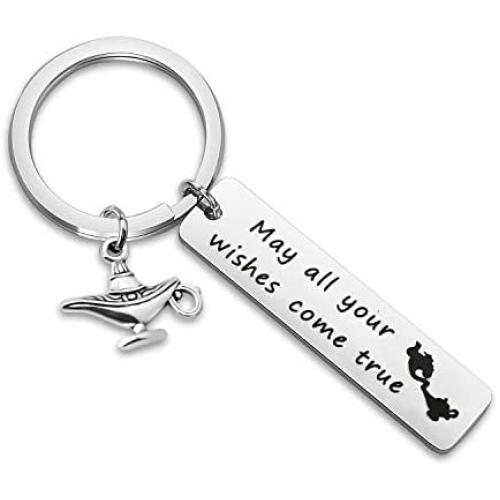 WUSUANED Magic Genie Lamp Keychain May All Your Wishes Come True Lucky Jewelry Make A Wish Gift for Her