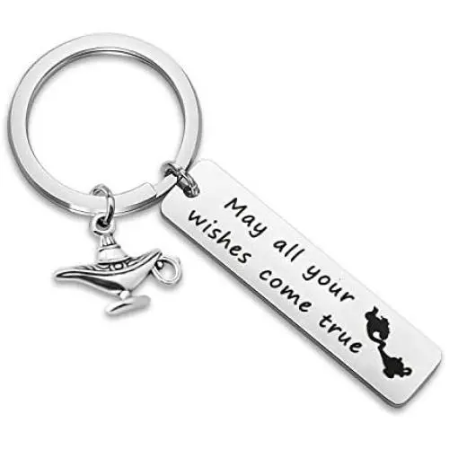 WUSUANED Magic Genie Lamp Keychain May All Your Wishes Come True Lucky Jewelry Make A Wish Gift for Her WUSUANED Magic Genie Lamp Keychain May All Your Wishes Come True Lucky Jewelry Make A Wish Gift for Her