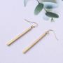 Minimal Long Circle Bar Earrings 18k Gold Plated Drop Line Dangle Geometric jewelry for Women Girls