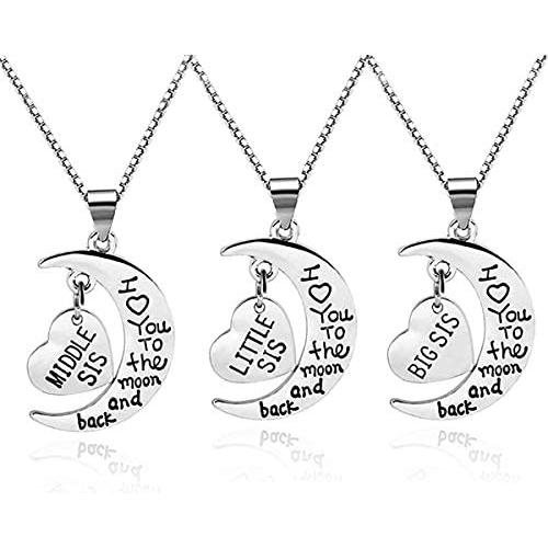 Misola I Love You to The Moon and Back Women Pendants Necklace Best Christmas Birthday Gifts for Mom Daughter Grandama Sisther Jewelry Gifts for Daughter Form Mom and Dad