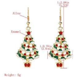 ALoveSoul Christmas Earrings for Women - Xmas Dress Up Jewelry Earrings, Christmas Tree Earrings, Apple Earrings, Ball Asymmetric Earrings