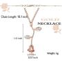 CASSIECA Rose Necklace Bracelet Stud Earrings for Women Flower Pendant Necklace Chian for Lover Friends Birthday Valentine Fashion Jewelry Set Gift
