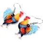DOWAY Acrylic Charm Chicken Rooster Earrings Drop Dangle Jewelry Farm Decoration for Women Girls Funny Party Gifts (Multicolor)