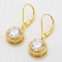 EVER FAITH Womens 925 Sterling Silver Elegant Round CZ Prong Setting Dangle Earrings