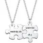 2PC Best Friend Keychain Necklace Weirdo 1 And Weirdo 2 BFF Puzzle Necklaces Gift for Friend Sister Couples 2PC Best Friend Keychain Necklace Weirdo 1 And Weirdo 2 BFF Puzzle Necklaces Gift for Friend Sister Couples