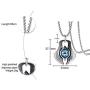 MPRAINBOW Mens Stainless Steel Greek Blue Dragon Evil Eye Axe Casting Dog Tag Pendant Amulet Necklace