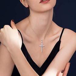 Bolelis 925 Sterling Silver Cross Necklace for Women Infinity Necklace for Girls Love Cross Baptism Pendant Jewelry Gifts for Mom Daughter Family Birthday Valentines or Anniversary