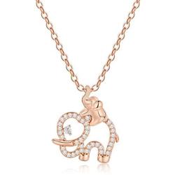 Horse Elephant Gifts for Women Girls, 14K Gold Plated Cubic Zirconia Elephant Horse Pendant Necklace for Women Girls Kids Jewelry Gifts, Mothers Day Valentines Gifts for Mom Daughter Friend Grandma