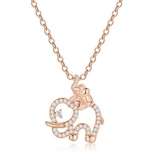 Horse Elephant Gifts for Women Girls, 14K Gold Plated Cubic Zirconia Elephant Horse Pendant Necklace for Women Girls Kids Jewelry Gifts, Mothers Day Valentines Gifts for Mom Daughter Friend Grandma