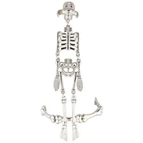 LUX ACCESSORIES Skeleton Bones Stretch Bracelet Slave Chain Ring Goth