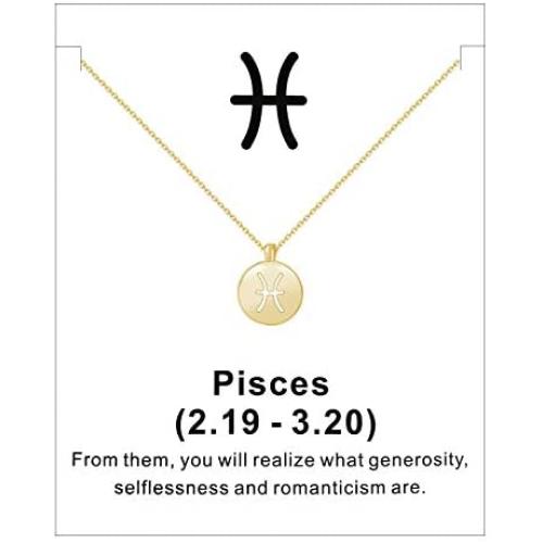 Your Always Charm Zodiac Necklace,Astrology Horoscope Constellation Zodiac Sign Pendant Necklace for Women and Girls