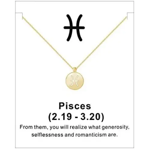 Your Always Charm Zodiac Necklace,Astrology Horoscope Constellation Zodiac Sign Pendant Necklace for Women and Girls