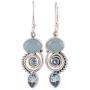 NOVICA Blue Topaz and Chalcedony .925 Sterling Silver Dangle Earrings Sentimental Journey