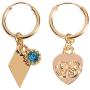 Bmadge Dangle Eerrings Gold Crystal Huggie Earrings Set Bar Circle Statement Earrings Jewelry for Women and Girls（7Pcs）