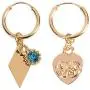 Bmadge Dangle Eerrings Gold Crystal Huggie Earrings Set Bar Circle Statement Earrings Jewelry for Women and Girls（7Pcs）