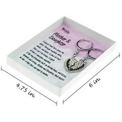 Simple Design 2 Pcs Matching Heart Keychains for Mother & Daughter Jewelry Gift
