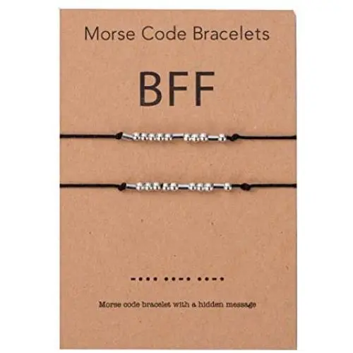 Friendship Bff Bracelet Morse Code Jewelry set of 2 Birthday Gifts Bracelet for Friends Best friend Handmade String Cord Adjustable Bracelet Friendship Bff Bracelet Morse Code Jewelry set of 2 Birthday Gifts Bracelet for Friends Best friend Handmade String Cord Adjustable Bracelet