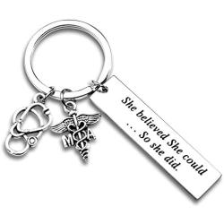 ecobuty Medical Assistant Gift Medical Assistant Graduation Gift She Believed She Could So She Did Keychain MA Gift MA Student Gift