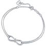 AmorAime Infinity Bracelet for Women 925 Sterling Silver Bracelet Endless Love Charm Adjustable Double Chains Girls Jewelry Gift for Birthday or Mothers Day