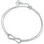 AmorAime Infinity Bracelet for Women 925 Sterling Silver Bracelet Endless Love Charm Adjustable Double Chains Girls Jewelry Gift for Birthday or Mothers Day
