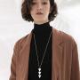 FUNRUN JEWELRY 8PCS Long Pendant Necklace Bar Circle Arrow Leaf Tassel Y Necklace Set for Women
