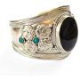 Black Onyx Argentium Plated Silver Adjustable Cuff Bracelet | Boho Jewelry from Nepal