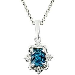 RB Gems Sterling Silver 925 Pendant Necklace Genuine Gemstone Octagon 8x6 mm with Rhodium-Plated Finish