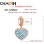 CHAWIN Birthstone Charms Rose Gold Plated 925 Sterling Silver Heart Dangle Charm with Sparkling CZ Compatible with Pandora Charm Bracelet Necklace Happy Birthday Gifts for Women/Wife/Mother/Sister