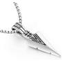 PAMTIER Mens American Indian Arrowhead Stainless Steel Pendant Necklace