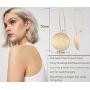 Gold Circle Disc Dangle Drop Earrings for Women Lightweight Small Round Hoop Statement Earrings Minimalist Jewelry for Girls Gift for Her