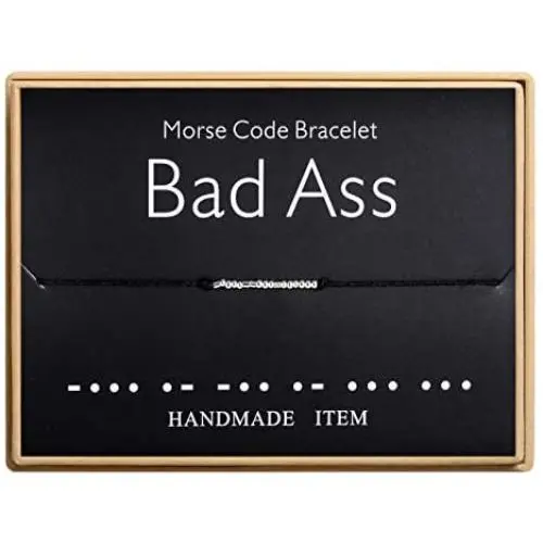 Sunique Bad Ass Morse Code Bracelet Handmade Bead Adjustable String Bracelets Inspirational Jewelry for Women Sunique Bad Ass Morse Code Bracelet Handmade Bead Adjustable String Bracelets Inspirational Jewelry for Women