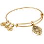 Alex and Ani Divine Guides Expandable Bangle Bracelet for Women, Mother Mary Engraved Charm, 2 to 3.5 in