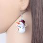 Bonsny Acrylic Drop Dangle Christmas Gifts Frosty Snowman Earrings Ornaments Decorations Jewelry For Women Accessories