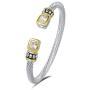 UNY Designer Inspired Jewelry 6x8 Radiant CZ Cable Wire Antique Bangle Elegant Beautiful