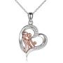 Mother Daughter/Son Necklace Sterling Silver Love Heart Pendant Necklace Always My Daughter/Son Forever My Friend Jewelry Gifts for Women Daughter/Son