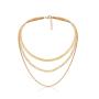 Denifery Gold/Silver Plated Flat Snake Chain Adjustable Punk Layered Necklace Snake Bone Choker Necklaces Minimalist Necklace Chain Jewelry for Women and Girls (Gold A)