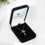 Prime and Pure 1/10 Carat tw Cubic Zirconia Cross Charm Necklace Pendant in 925 Sterling Silver Jewelry
