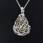 KISSPAT Teardrop Necklace Natural Crystal Stone Pendant on 20'' Stainless Steel Chain KISSPAT Teardrop Necklace Natural Crystal Stone Pendant on 20'' Stainless Steel Chain